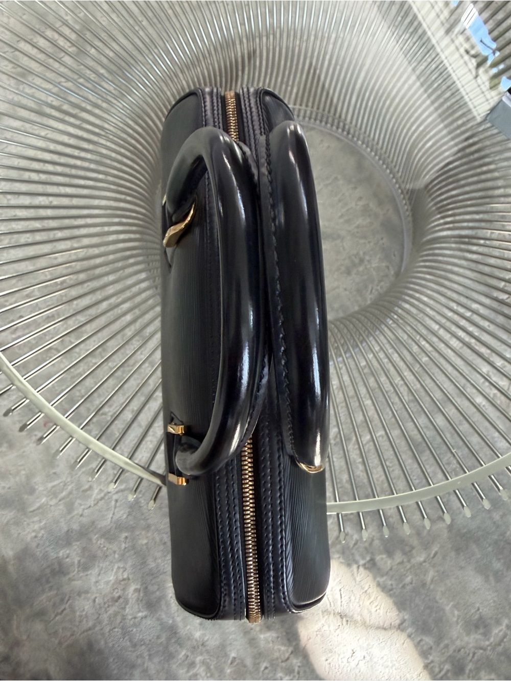 Louis Vuitton Black Epi Leather Satchel with Gold Hardware - Picture 4 of 16